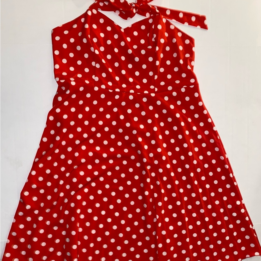 Red Polka Dot Halter Dress